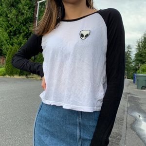 Brandy Melville Alien Baseball Top